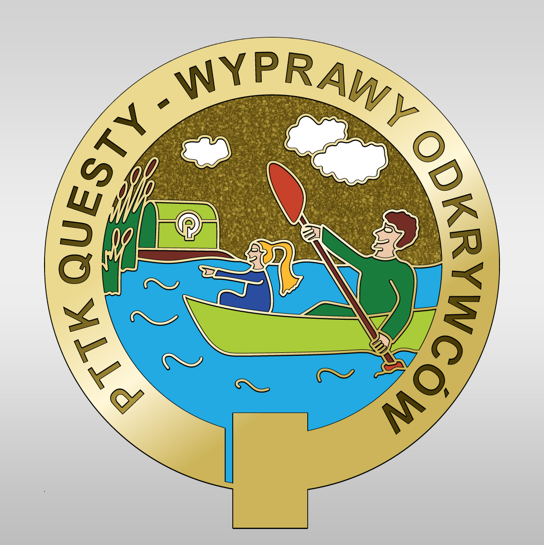 Duża złota odznaka PTTK Questy - Wyprawy Odkrywców
